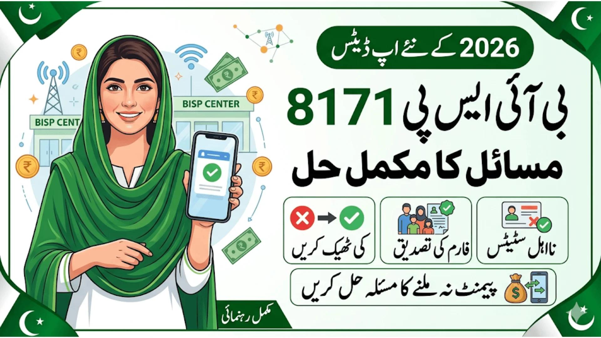 BISP 8171 Problems Solution 2026 – Fix Na-Ahal Status, Verify B-Form & Get Payments