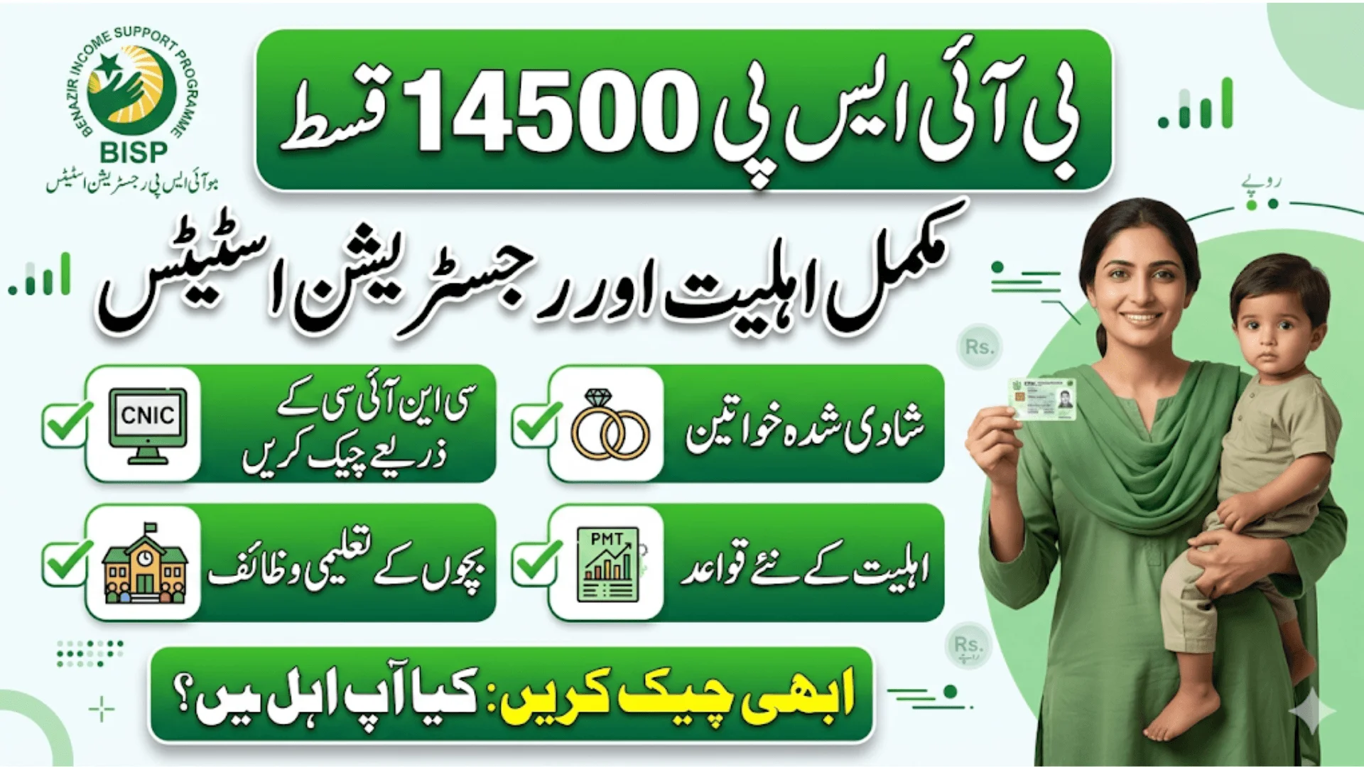 BISP 14500 Registration Status CNIC, Marriage, Children & Eligibility Rules