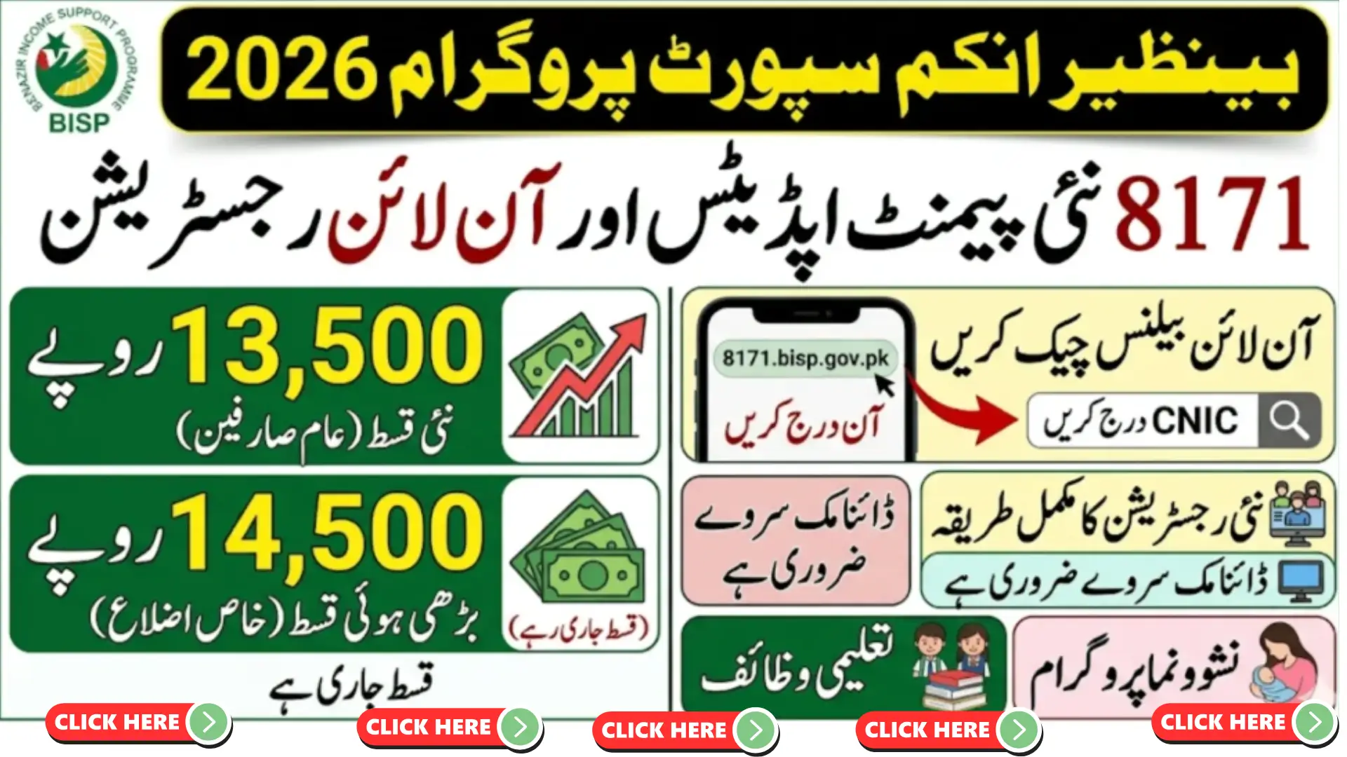 Benazir Income Support Programme 2026 New 8171 Payment Updates And Online Registration Guide